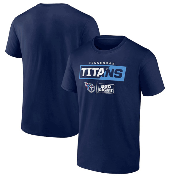 Men's Tennessee Titans Navy x Bud Light T-Shirt - Click Image to Close